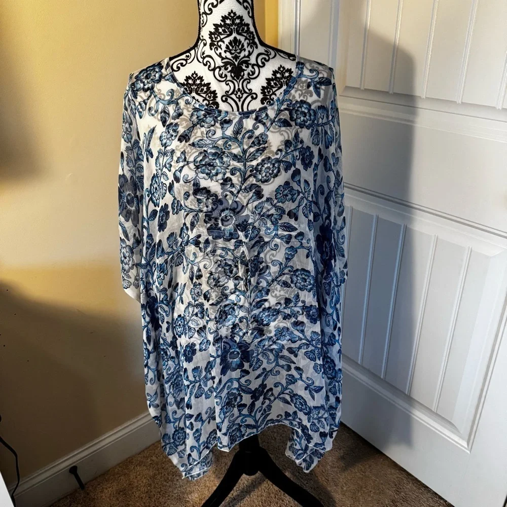 Floral Sheer Bathing Suit Coverup NWT